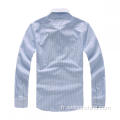 Blue Stripes Slim Fit à manches longues Men Shirts